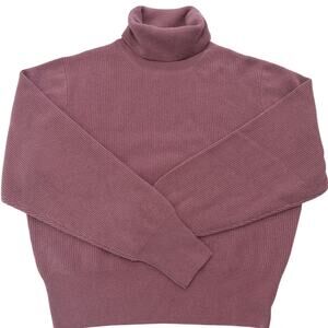 J. Crew Mauve Ribbed Turtleneck Sweater